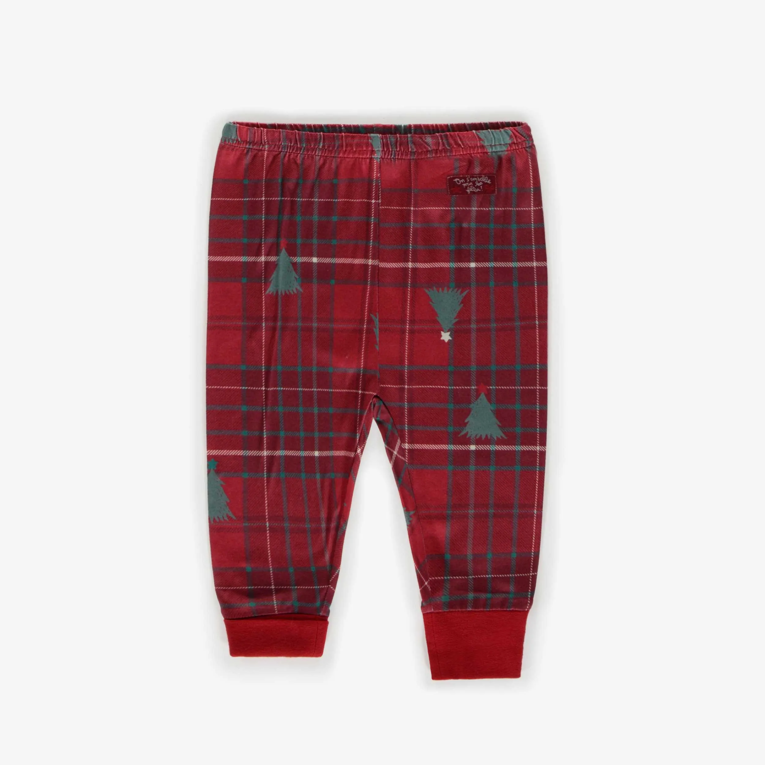 Pyjama des Fêtes évolutif rouge à motifs, bébé || Red patterned evolutive holiday pajamas, baby