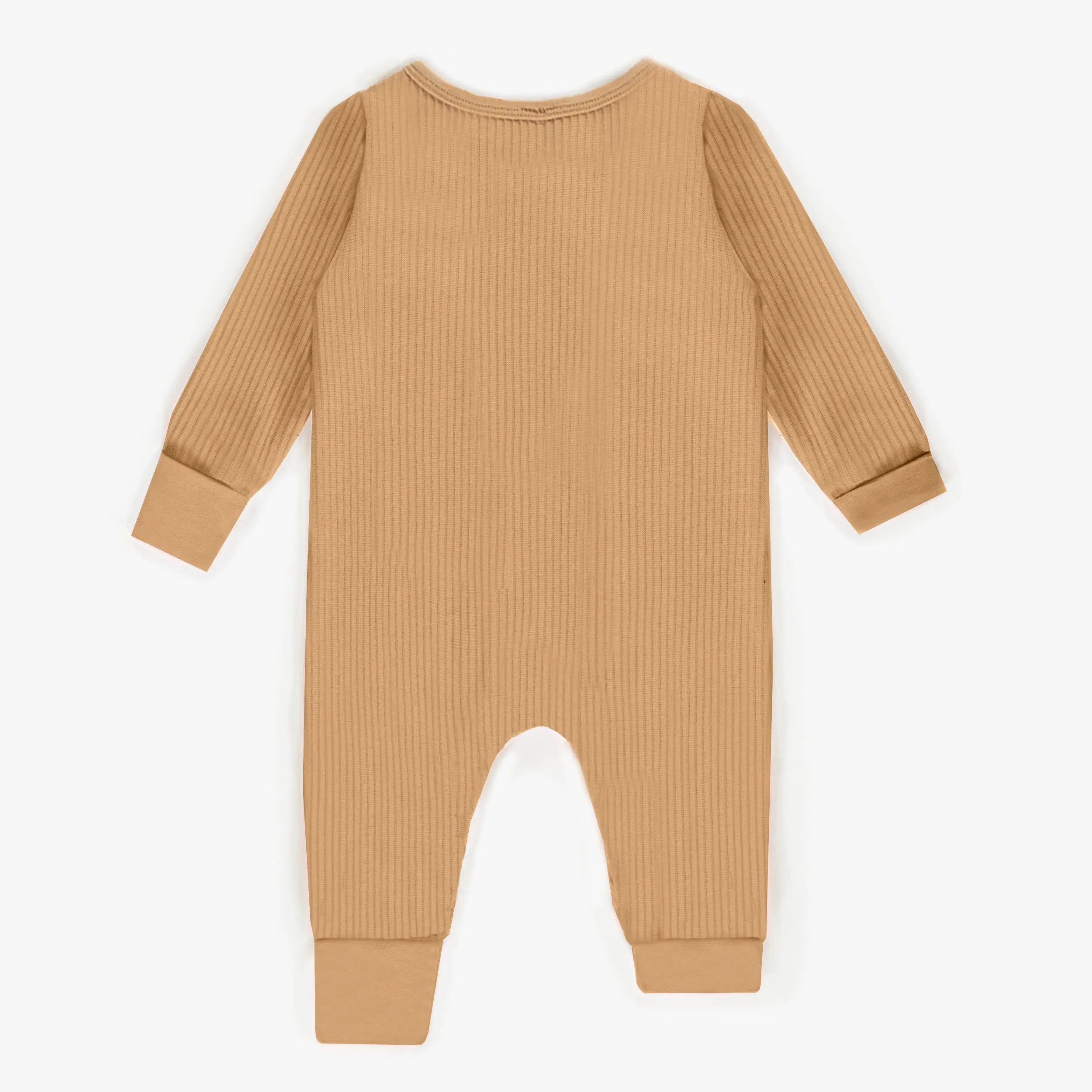 Pyjama évolutif caramel en coton biologique, naissance || Caramel evolutive pajamas in organic cotton, newborn