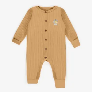 Pyjama évolutif caramel en coton biologique, naissance || Caramel evolutive pajamas in organic cotton, newborn