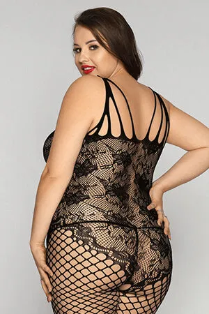 Queen Ultra Sexy Lace and Fishnet Bodystocking