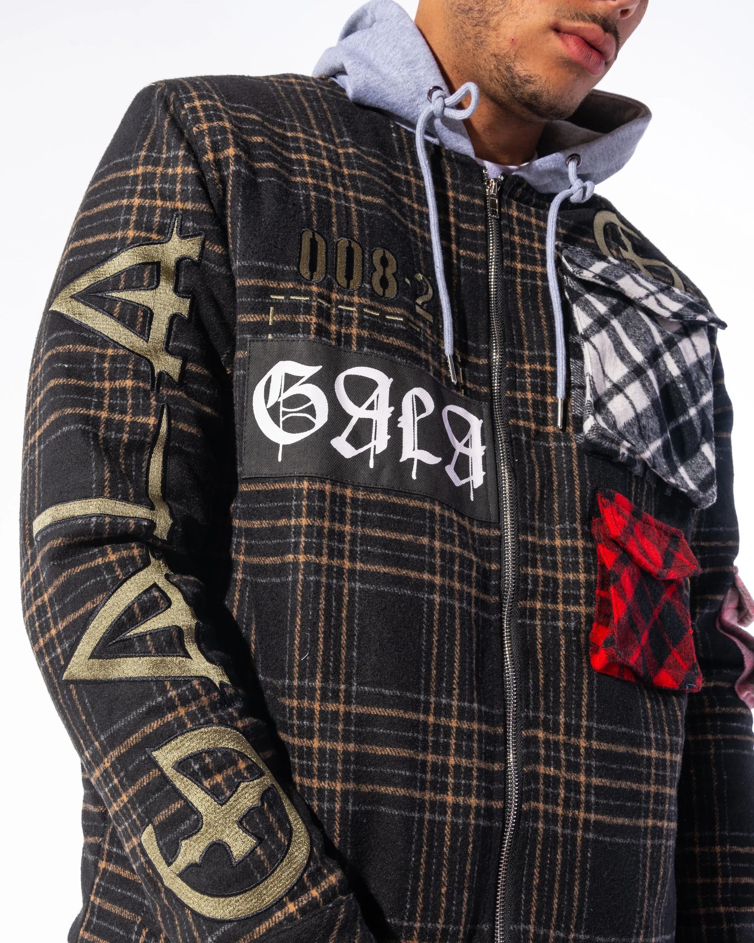 "ACCOMPLICE" FLANNEL (BLACK TARTAN COMBO)