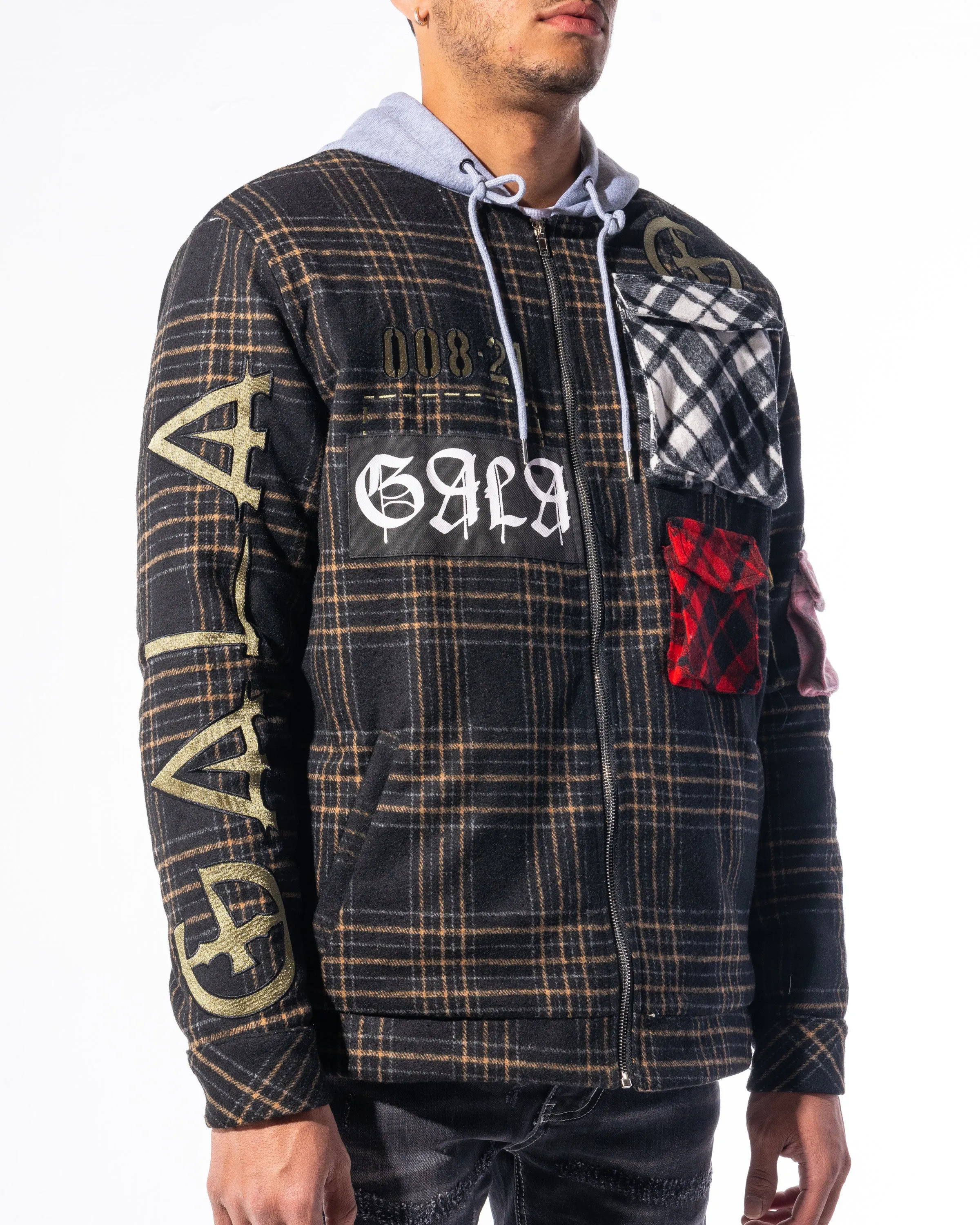 "ACCOMPLICE" FLANNEL (BLACK TARTAN COMBO)