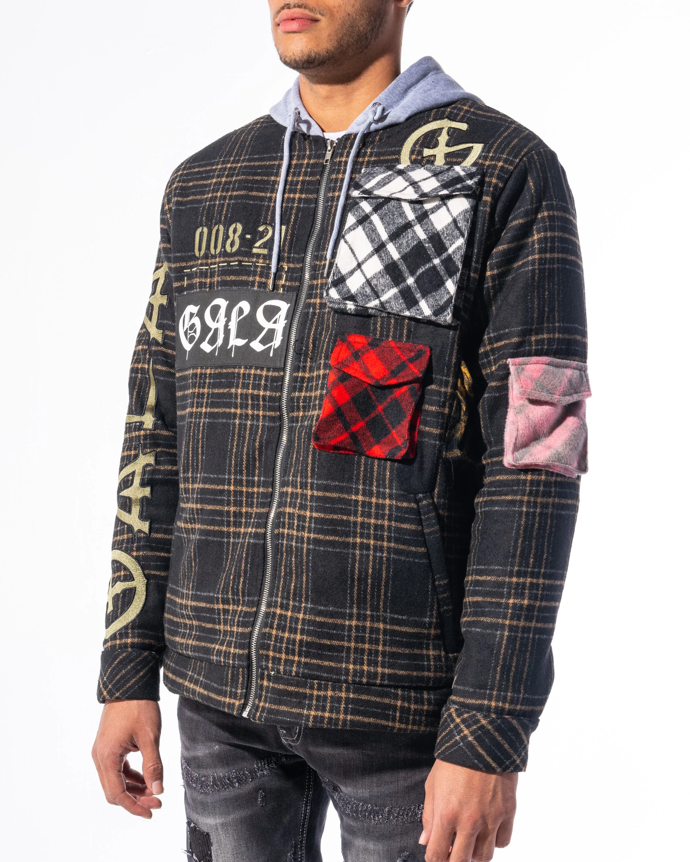 "ACCOMPLICE" FLANNEL (BLACK TARTAN COMBO)
