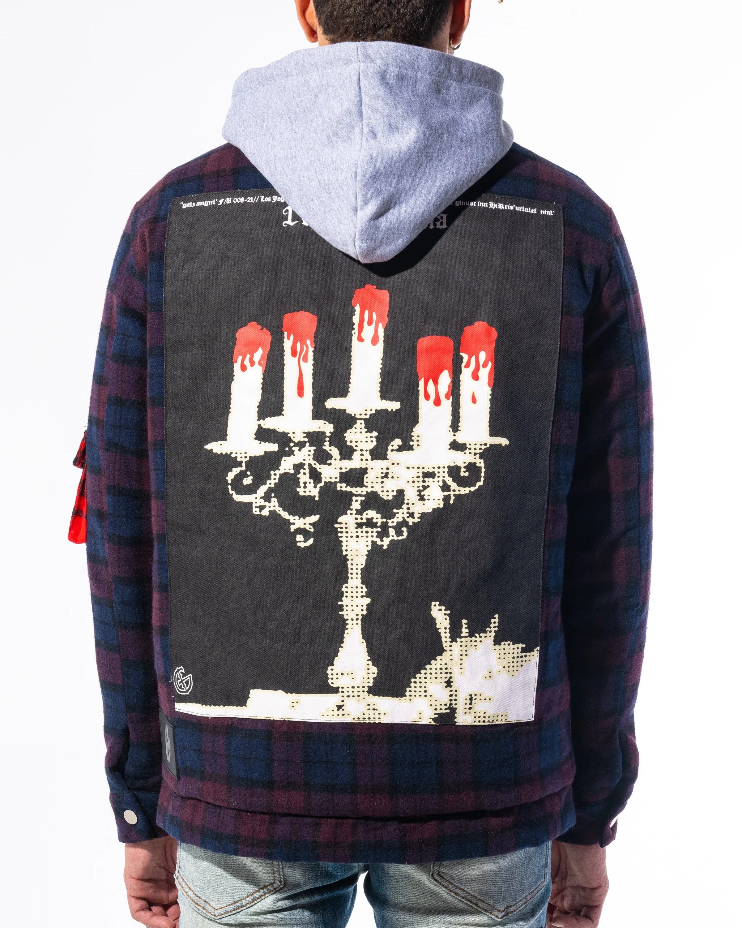 "ACCOMPLICE" FLANNEL (MAROON/NAVY COMBO)