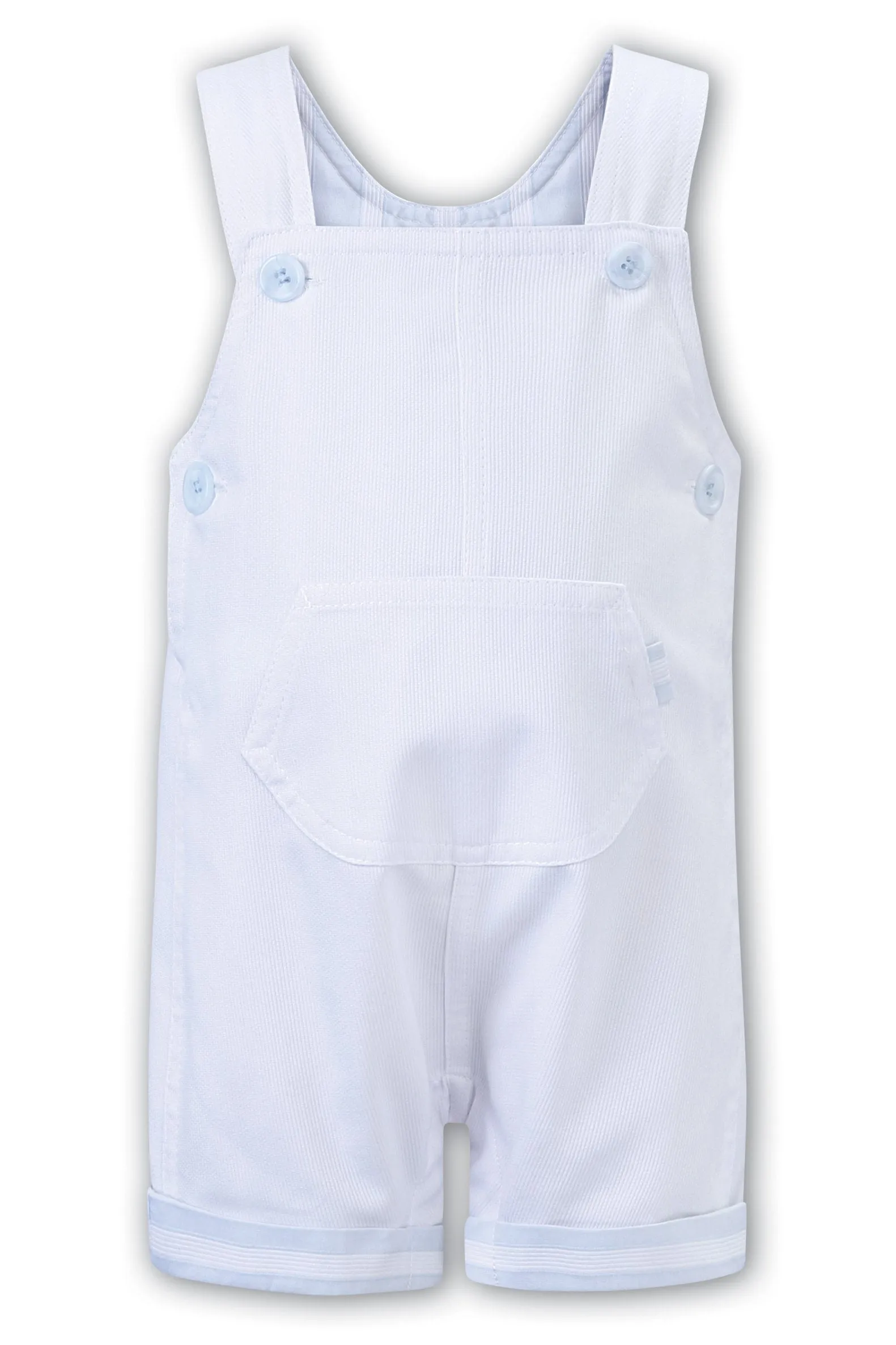 "Adam" White & Blue Dungarees