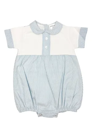 "Arlo" Blue Striped Romper
