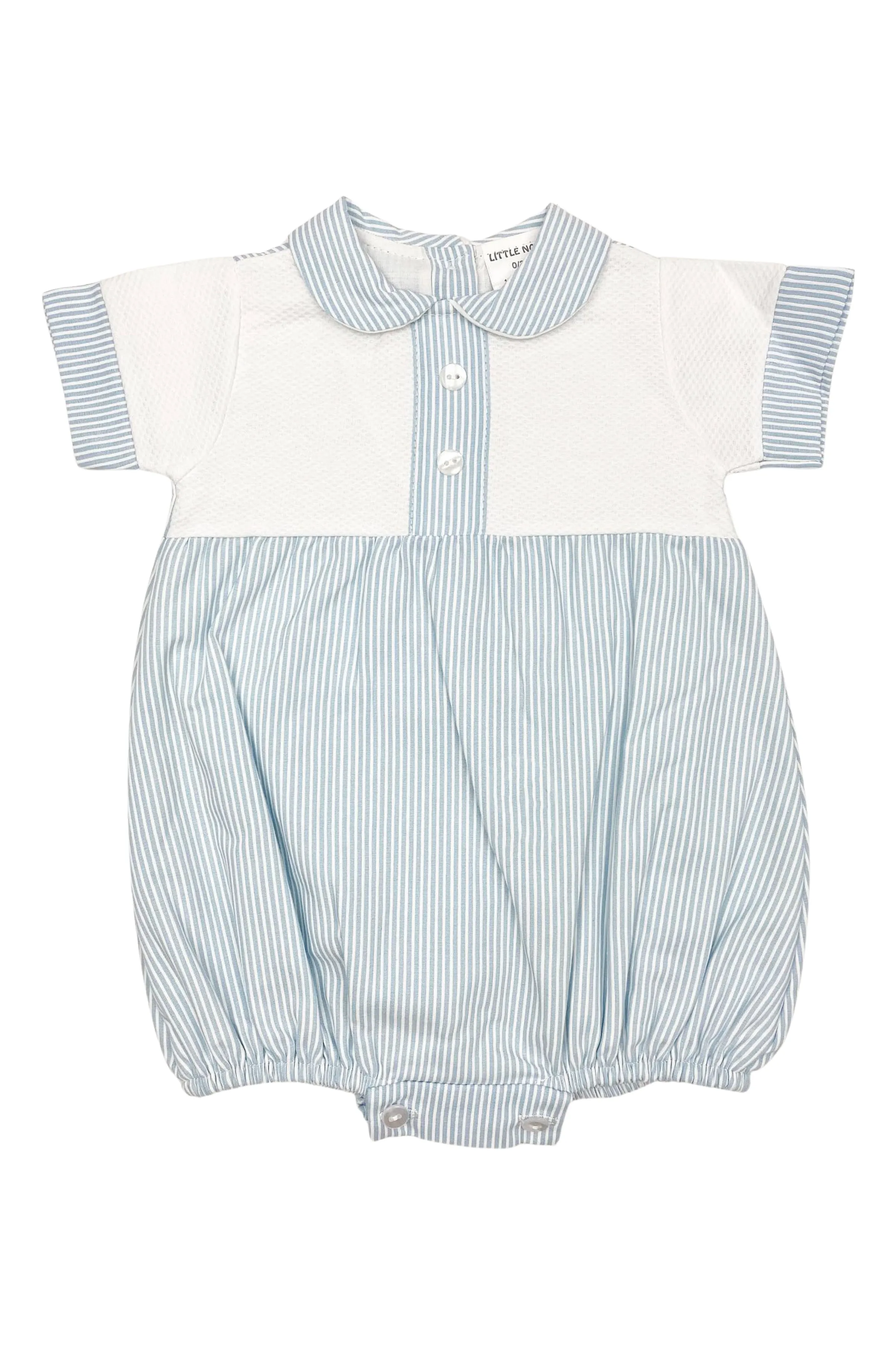 "Arlo" Blue Striped Romper