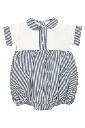 "Arlo" Navy Striped Romper