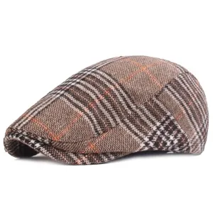 "Bauer" Plaid Cotton Flat Cap