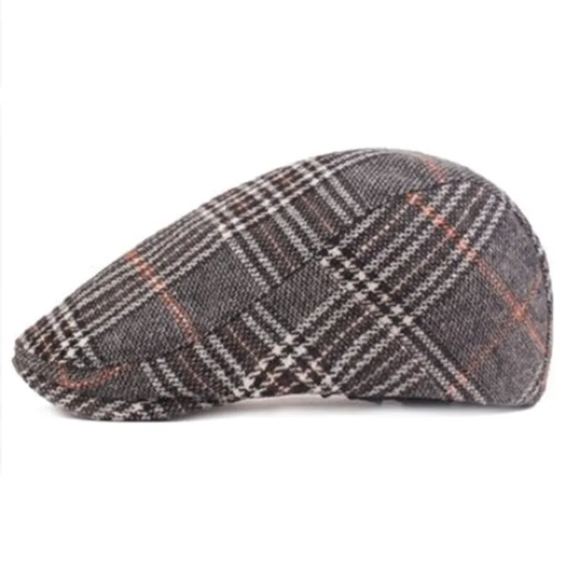 "Bauer" Plaid Cotton Flat Cap