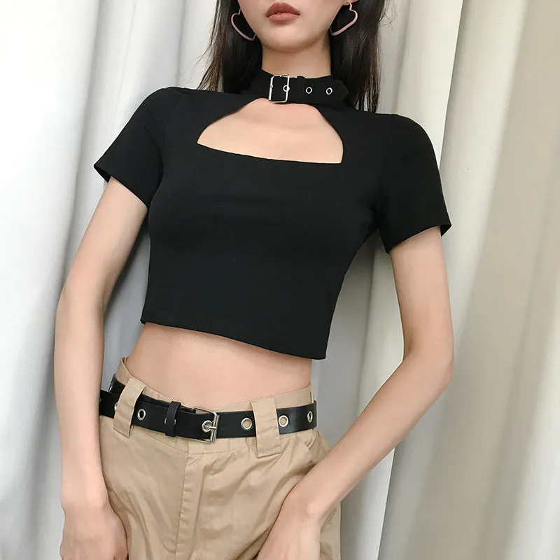 "BLACK OPENWORK" TOP Y021607