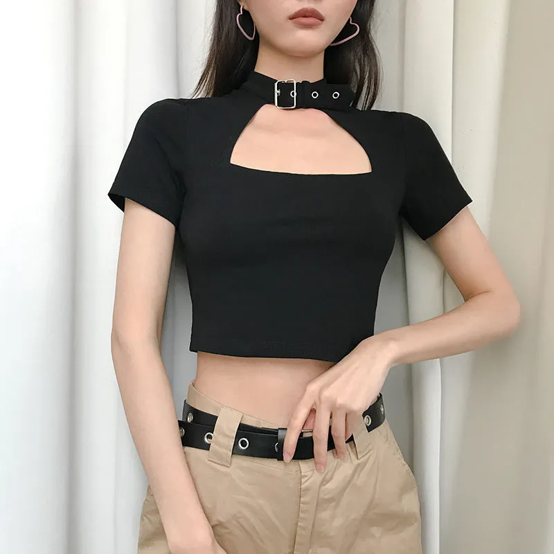 "BLACK OPENWORK" TOP Y021607