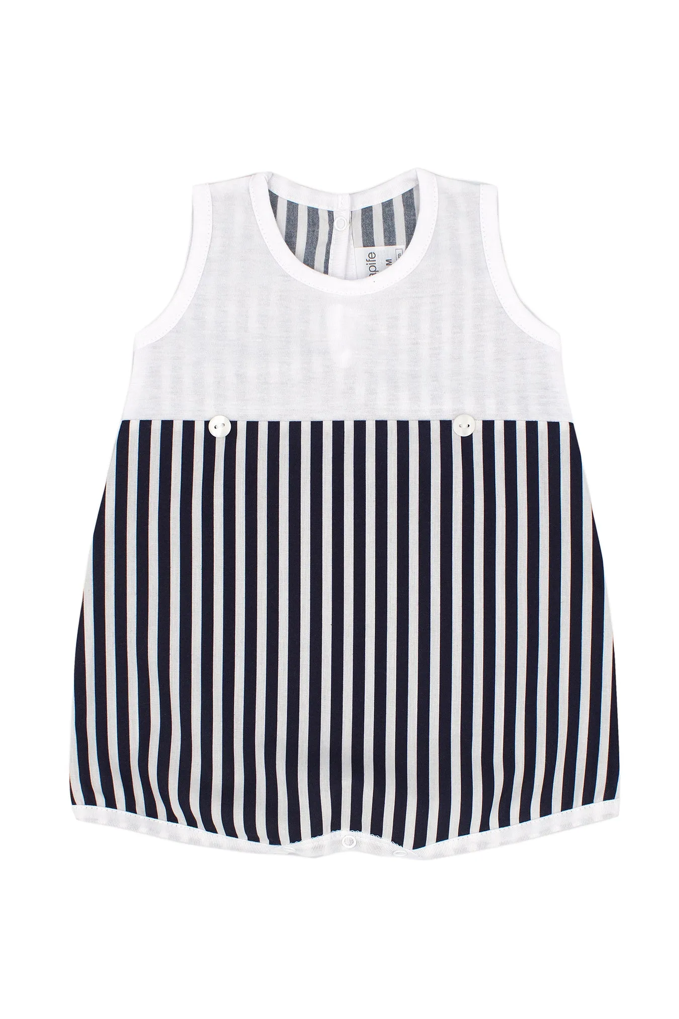 "Bobby" Black Striped Romper