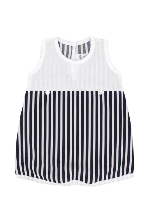 "Bobby" Black Striped Romper
