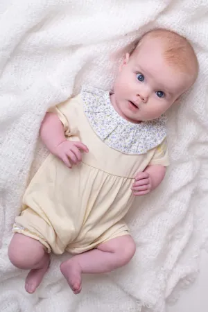 "Bunny" Lemon & Blue Floral Romper