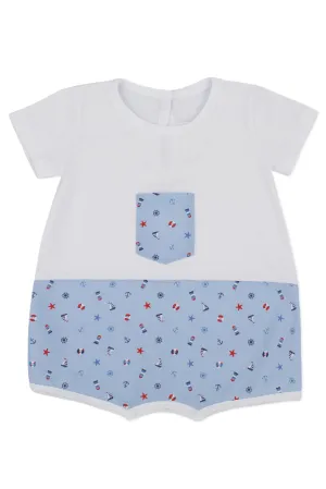 "Caspian" Blue Nautical Romper