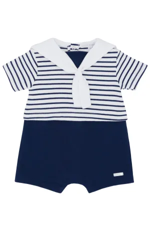 "Caspian" Navy Striped Sailor Romper
