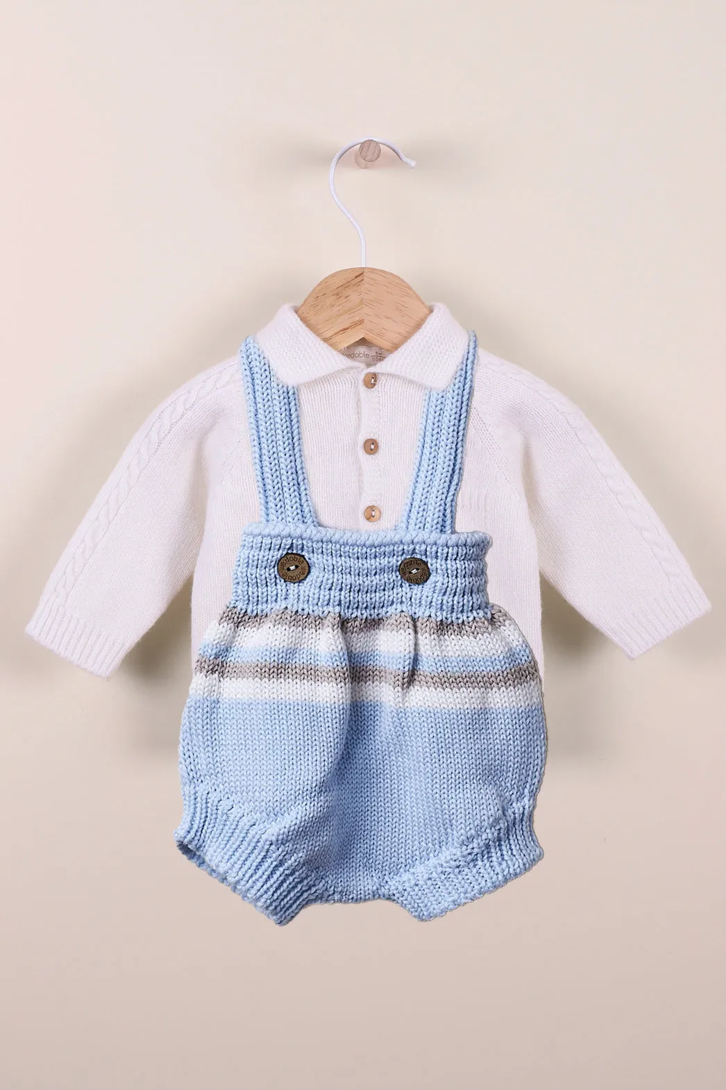 "Celestino" Knit Polo Shirt & Baby Blue Shortie