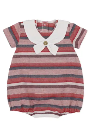 "Charles" Red Stripe Sailor Romper