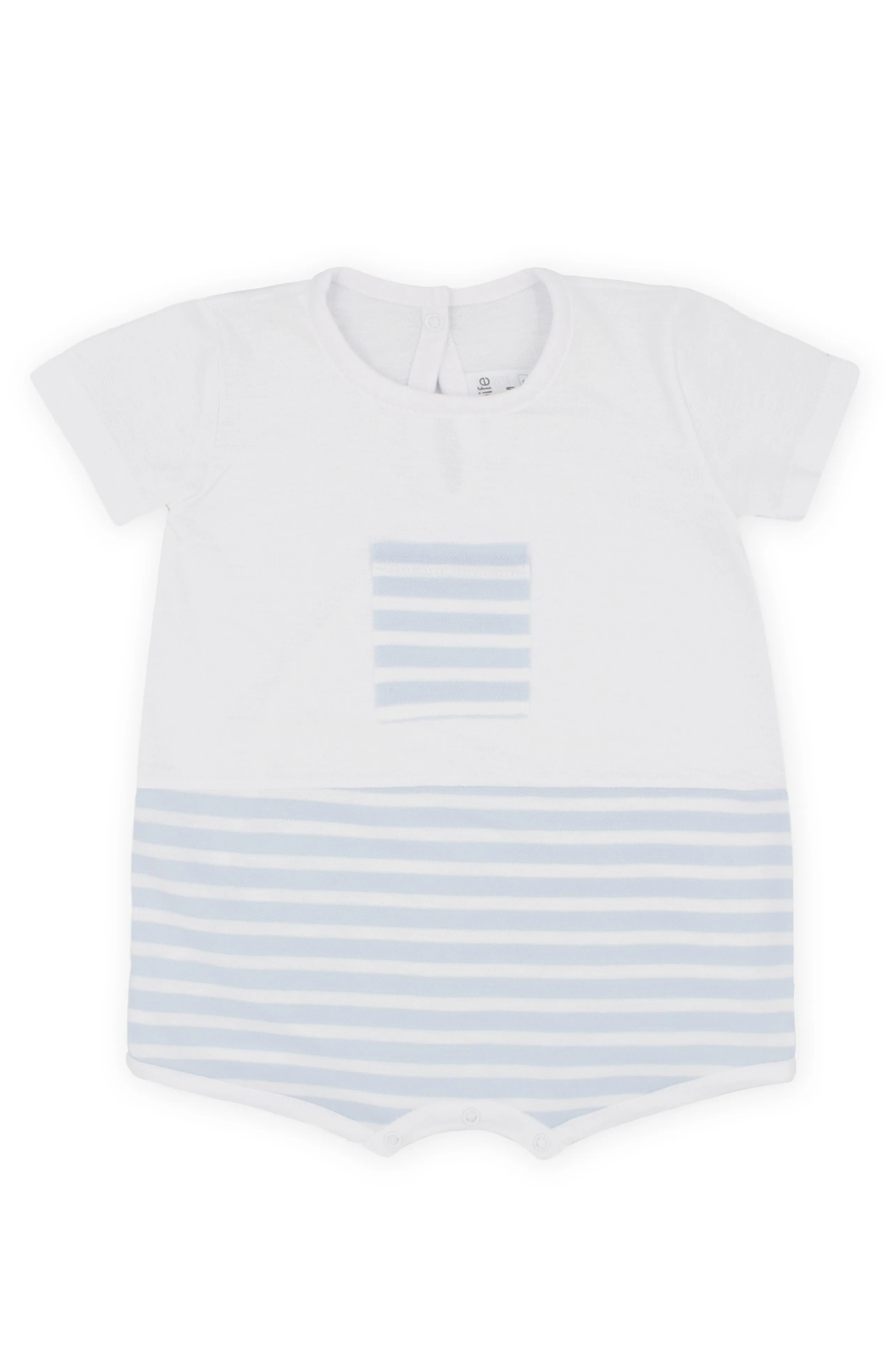 "Coby" Blue Striped Piqué Romper