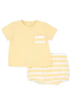 "Dylan" Pale Yellow Stripe T-Shirt & Jam Pants
