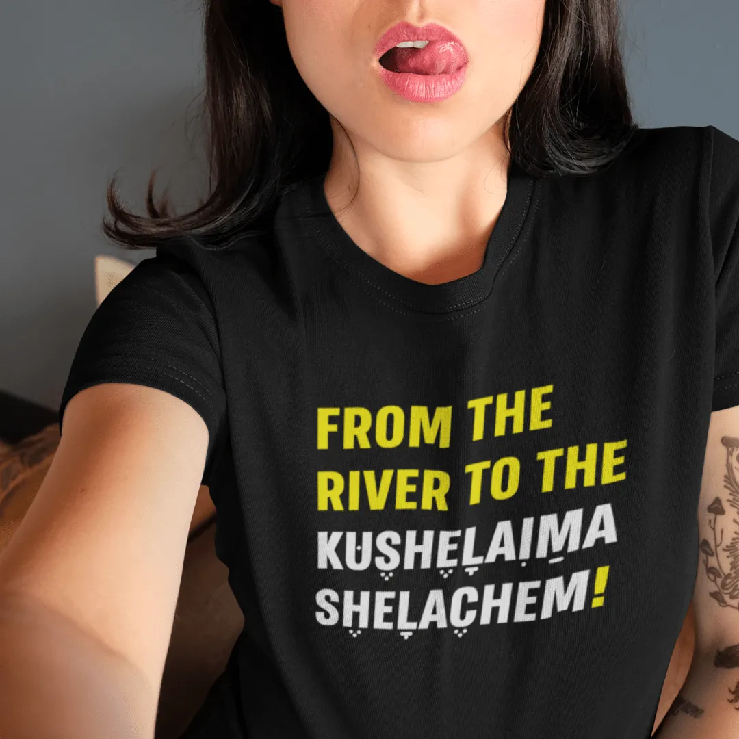 "From The River" Black Custom T-Shirt for Women