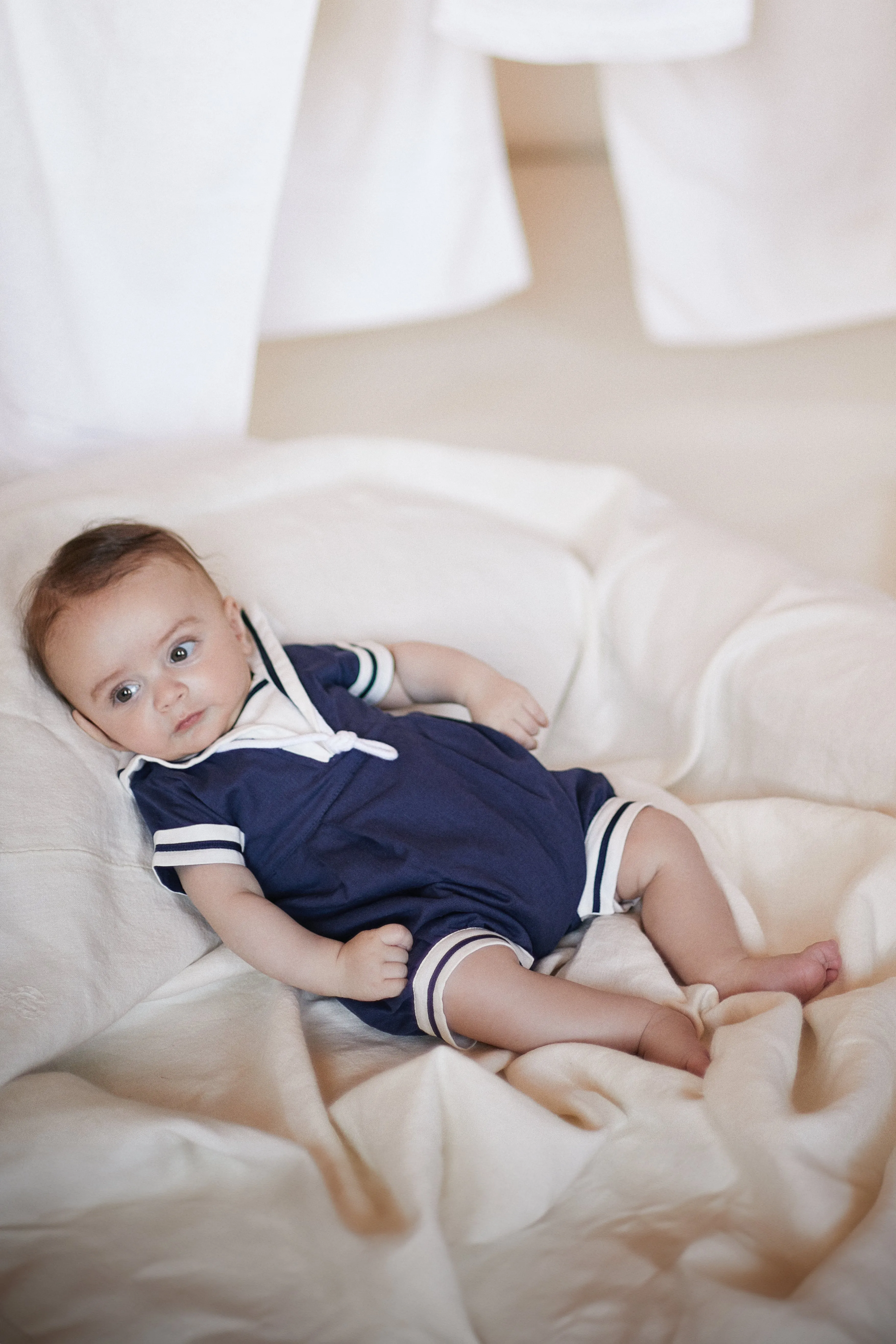 "Jacques" Navy Sailor Romper