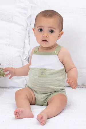 "Jagger" Pistachio Striped Knit Dungarees