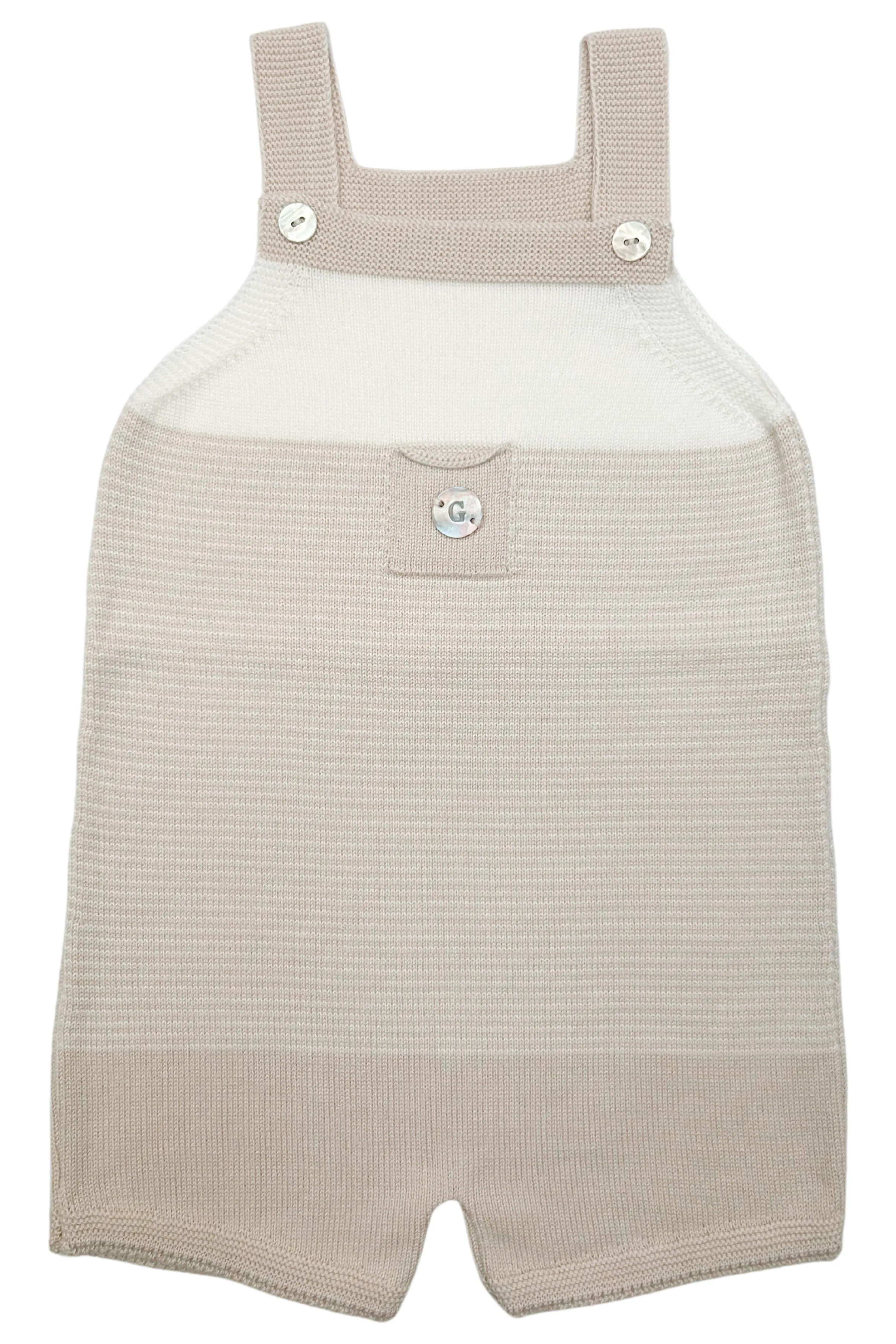 "Jagger" Stone Striped Knit Dungarees