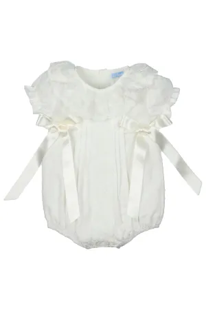 "Jolie" Ivory Plumeti Dot Lace Romper