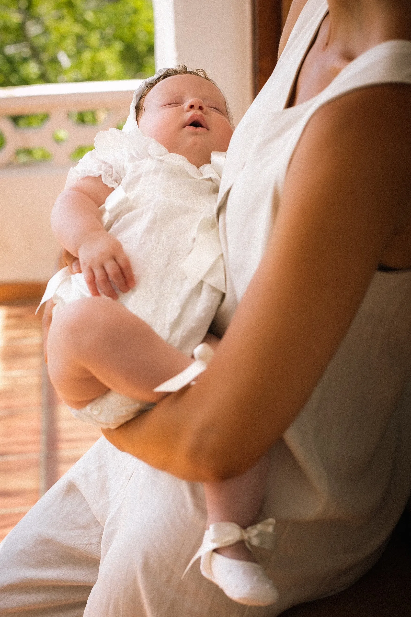 "Jolie" Ivory Plumeti Dot Lace Romper