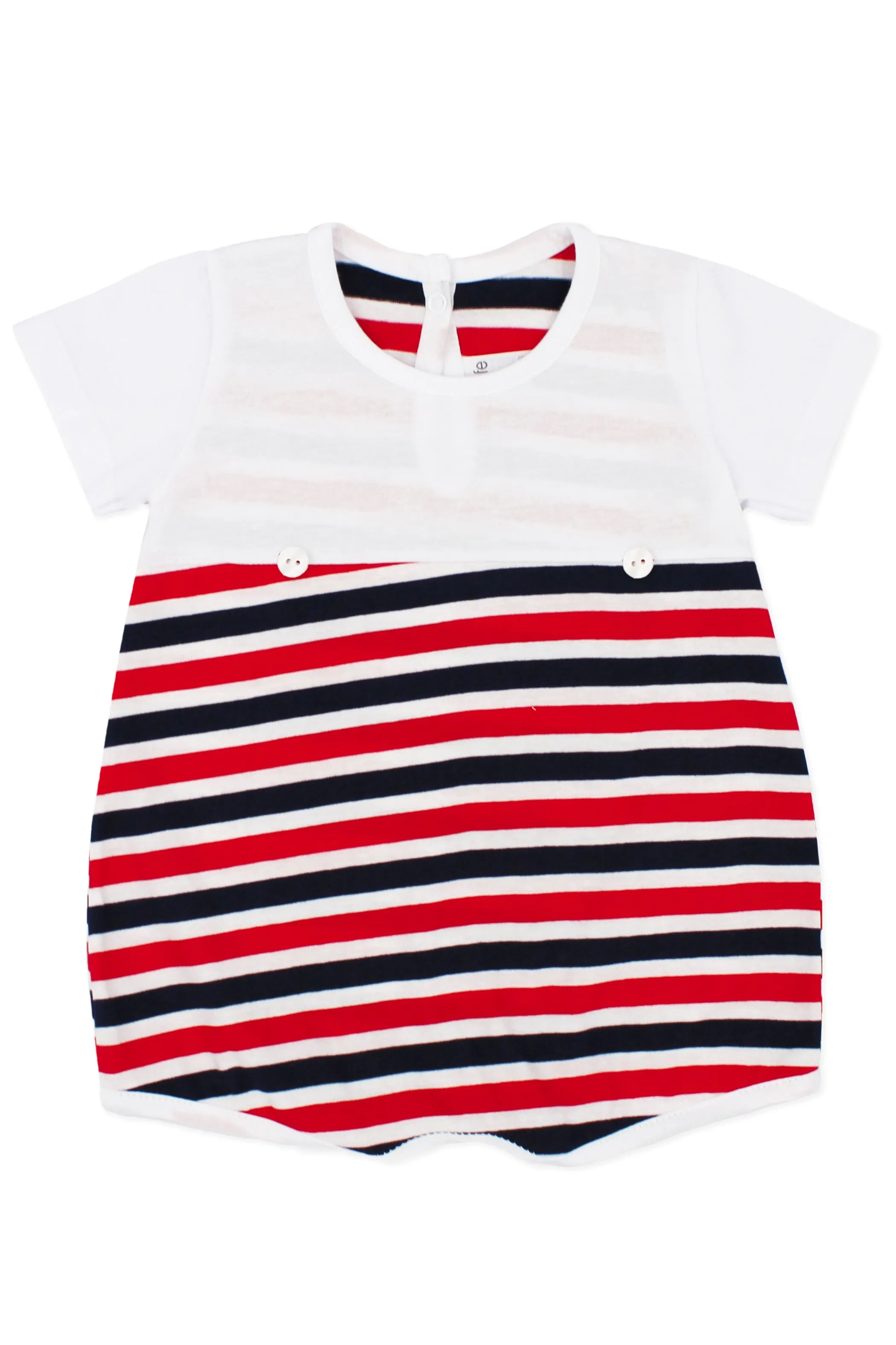 "Jose" Red & Navy Stripe Romper