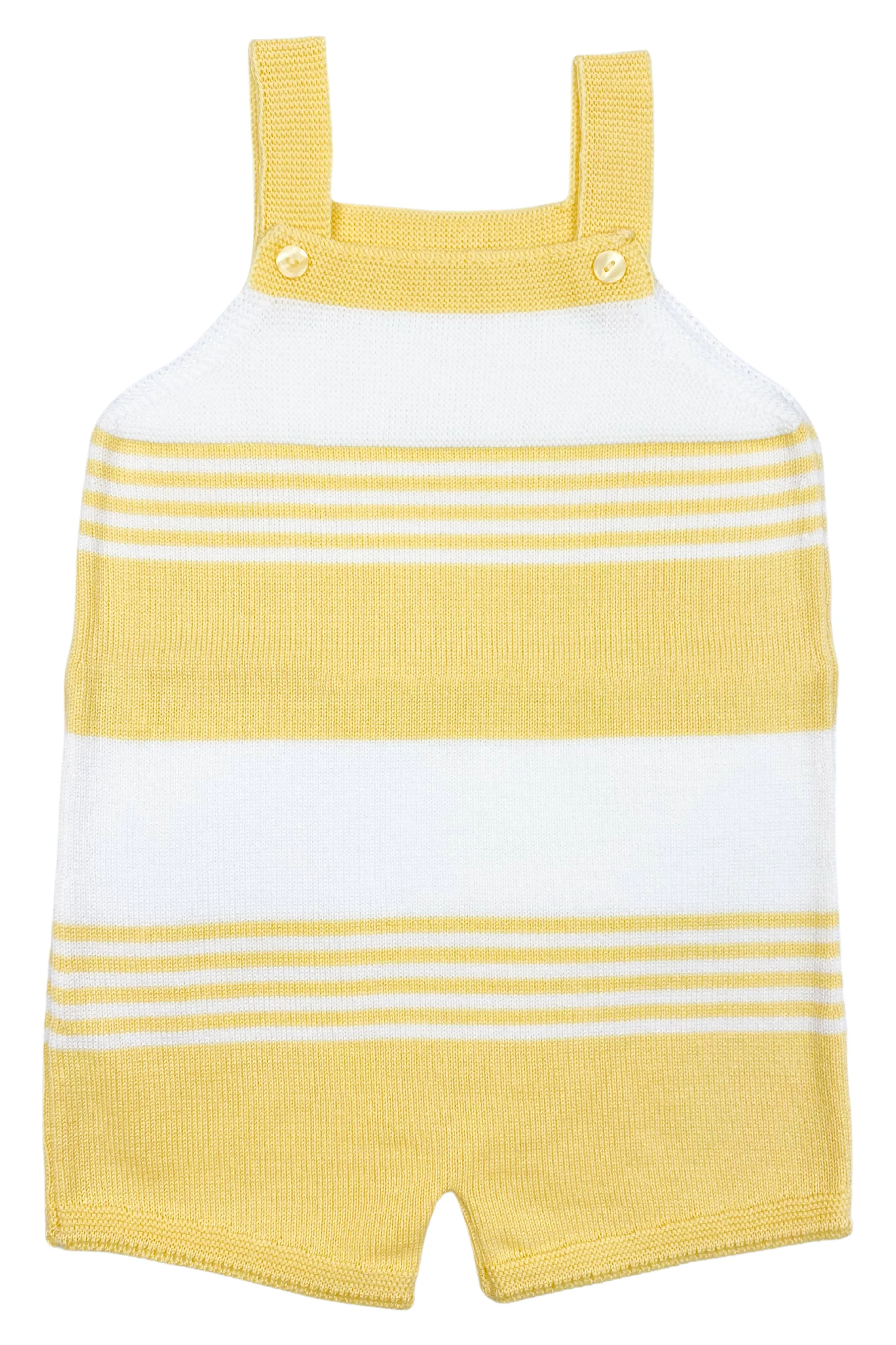 "Jovie" Pale Yellow Stripe Knit Dungarees