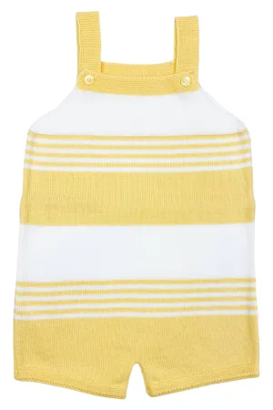 "Jovie" Pale Yellow Stripe Knit Dungarees