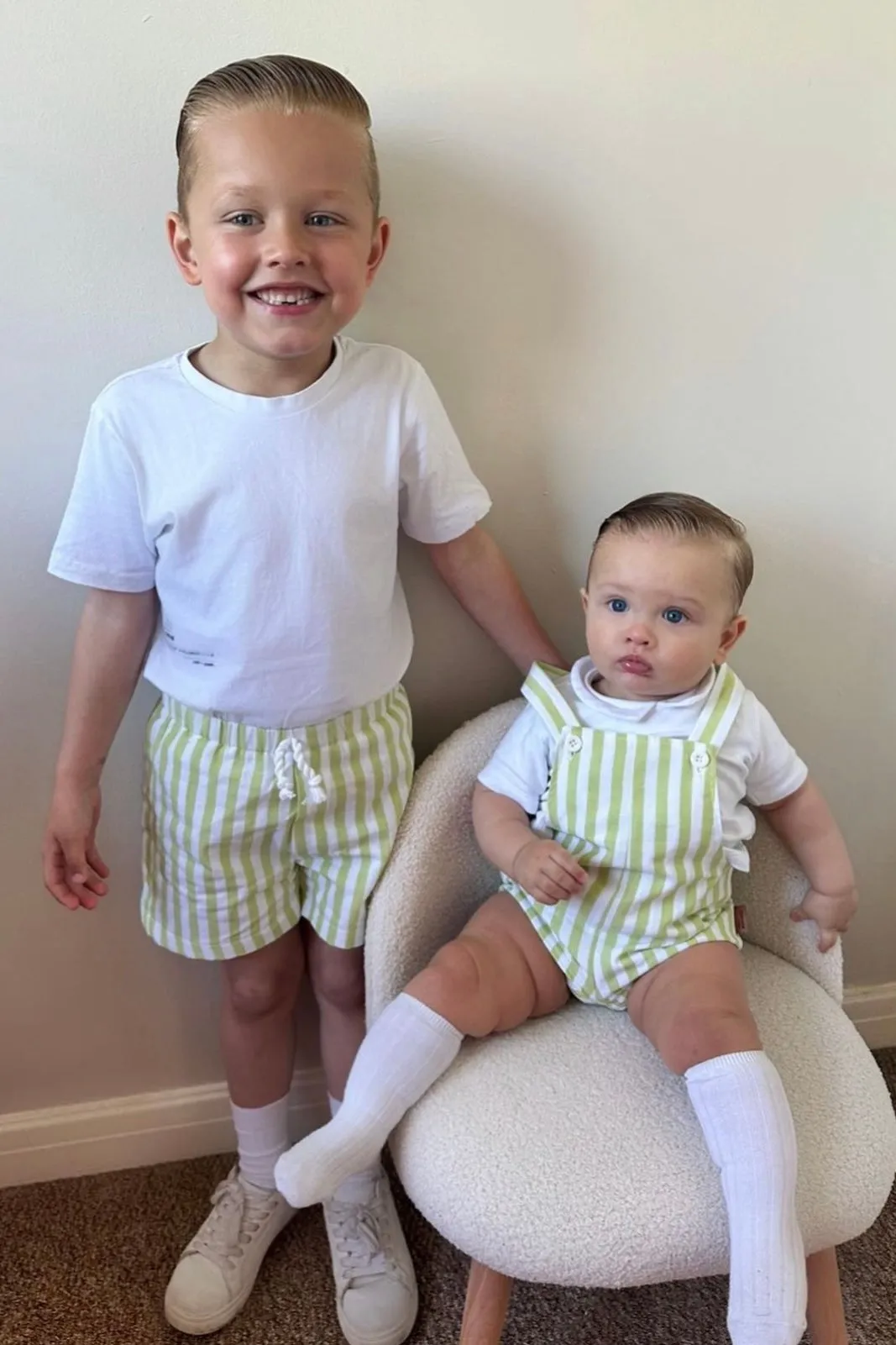 "Julian" Striped Dungaree Romper