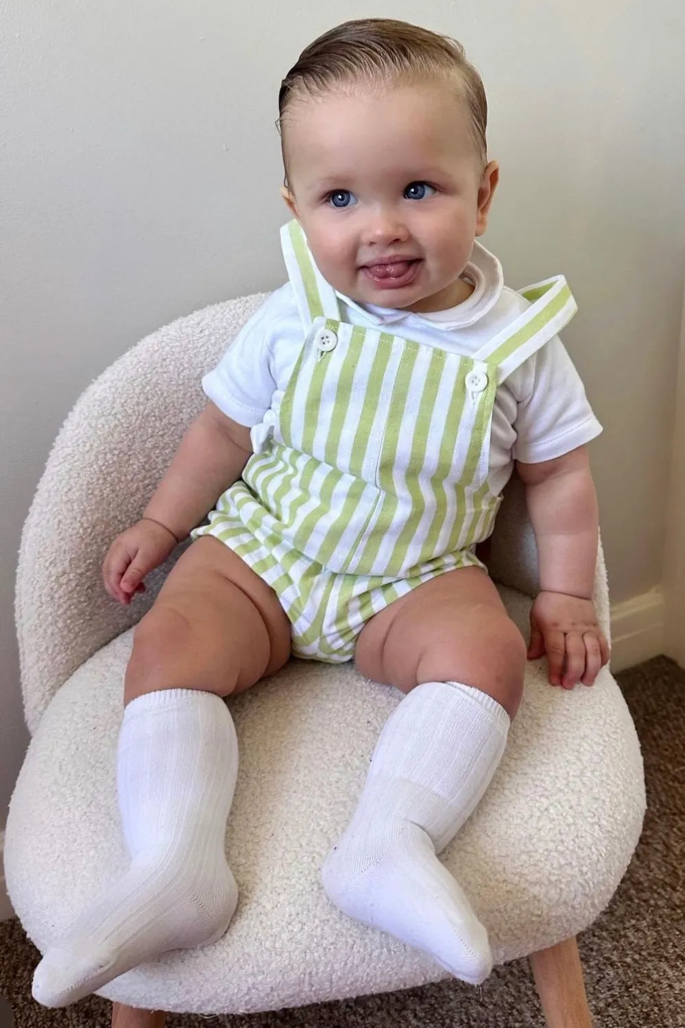 "Julian" Striped Dungaree Romper