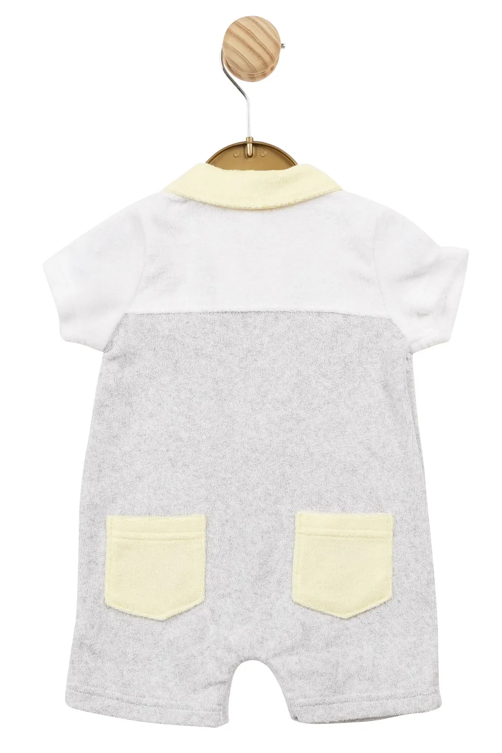 "Leo" Grey & Lemon Terry Towelling Romper