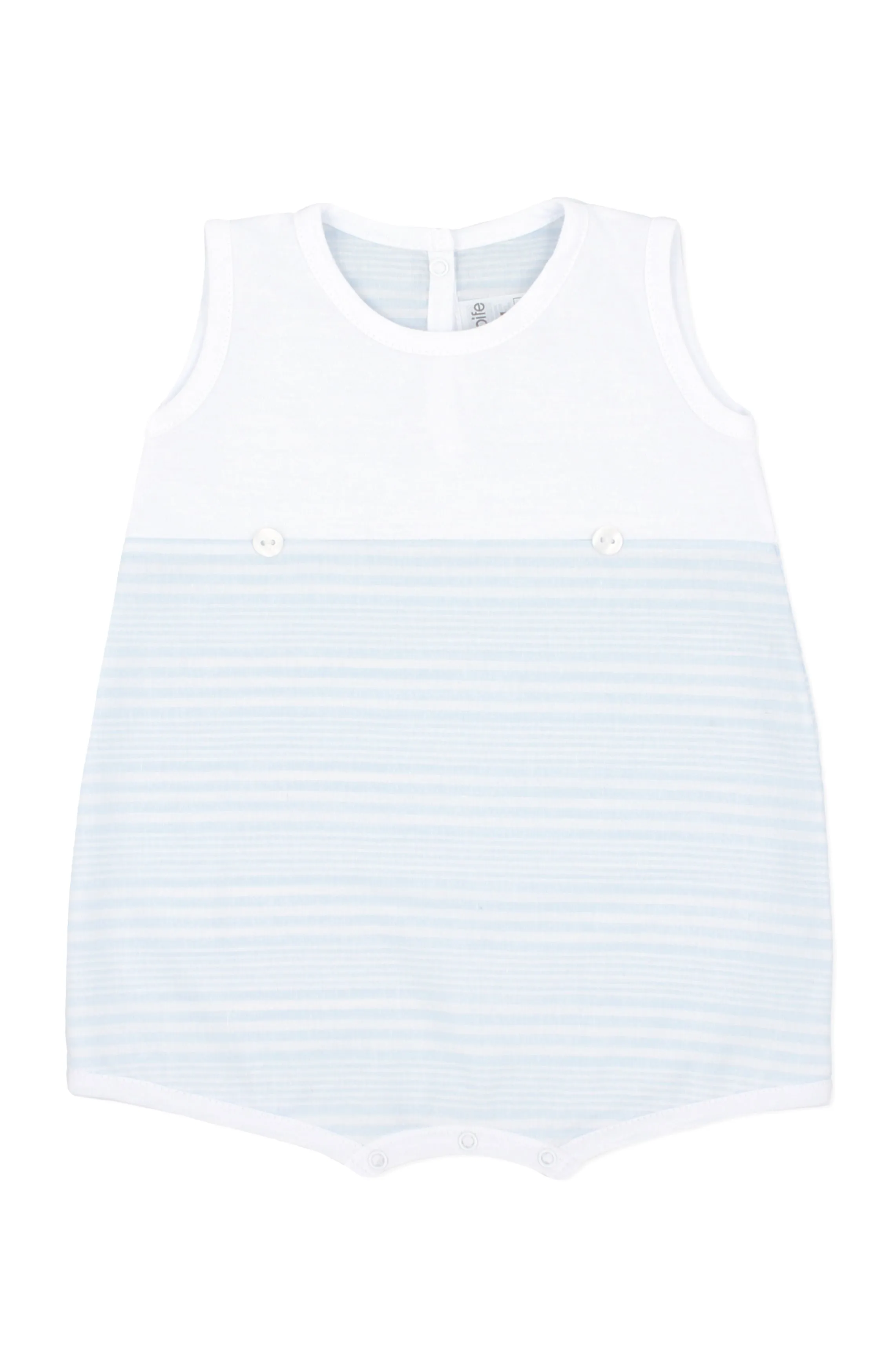 "Liam" Blue Striped Sleeveless Romper