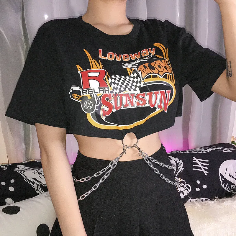 "LOVEWAY" CROP TOP SHIRT K062803