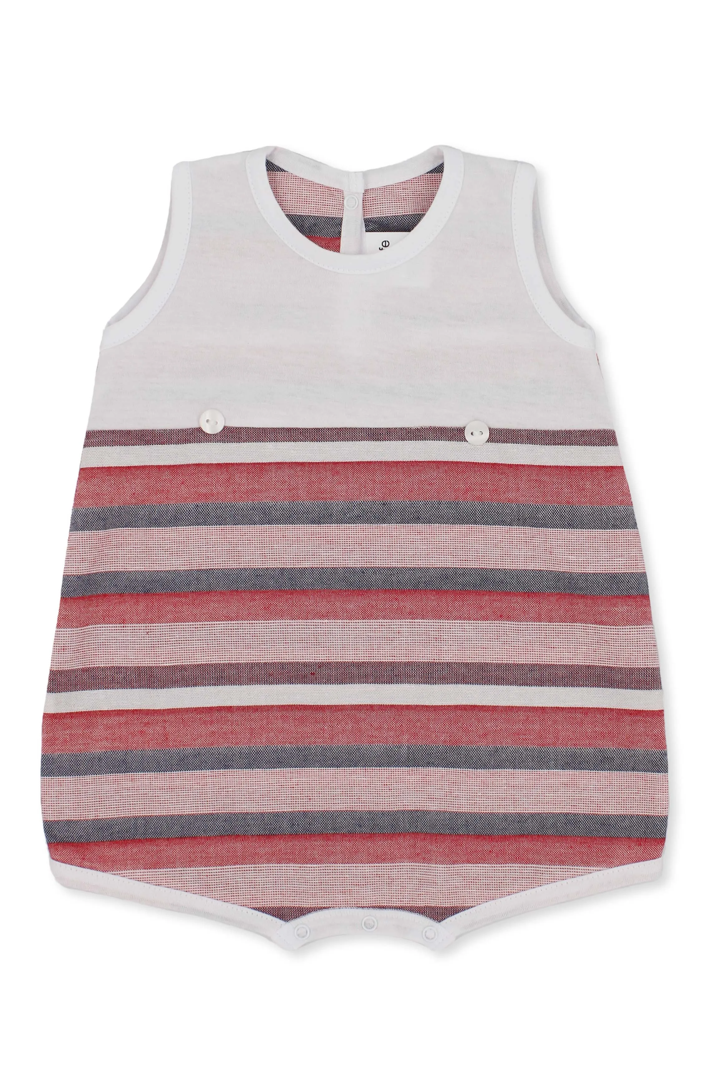 "Mason" Red Striped Sleeveless Romper