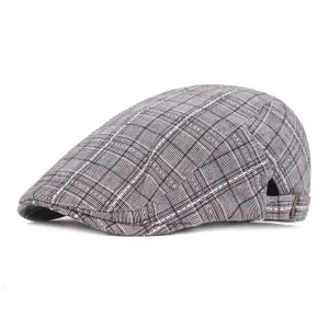"Miller" Plaid Cotton Flat Cap