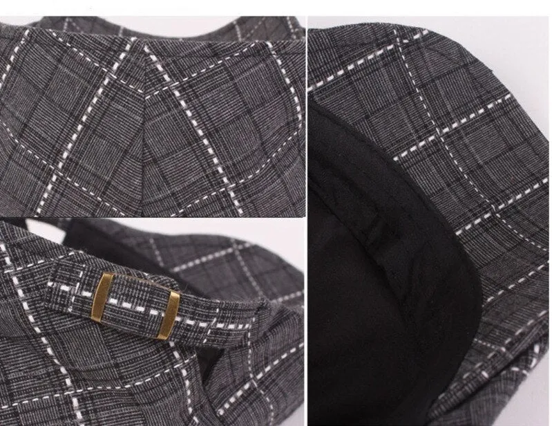"Miller" Plaid Cotton Flat Cap