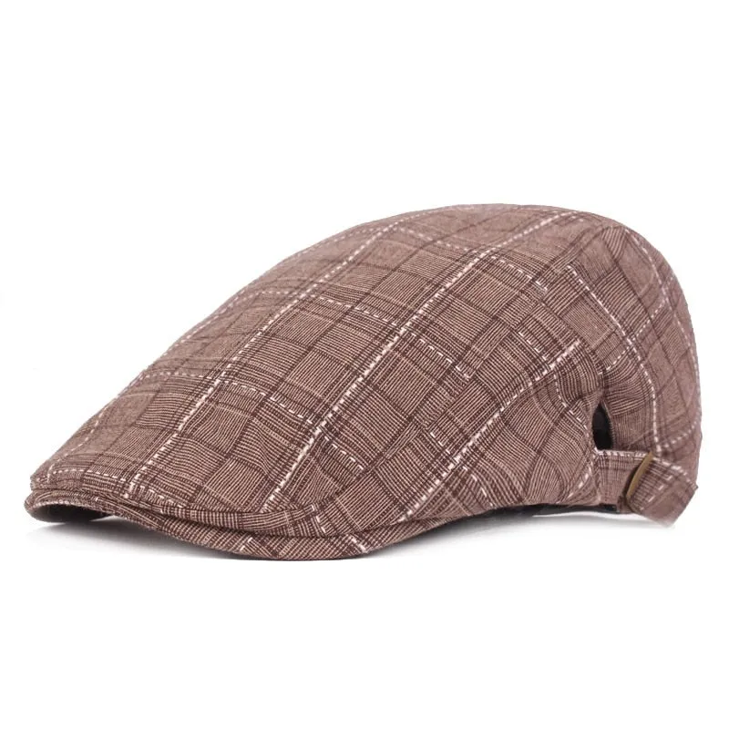 "Miller" Plaid Cotton Flat Cap