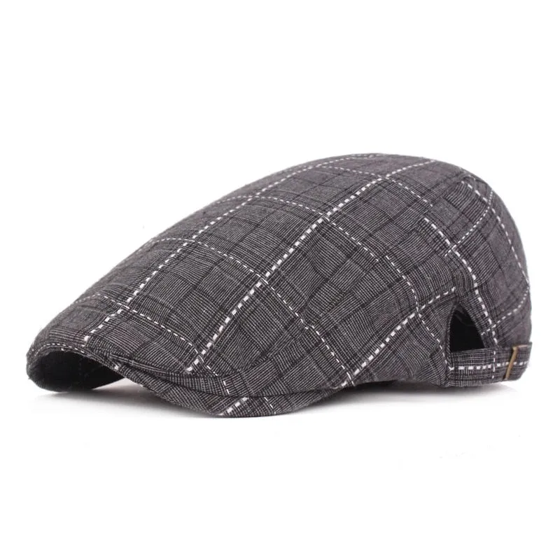 "Miller" Plaid Cotton Flat Cap