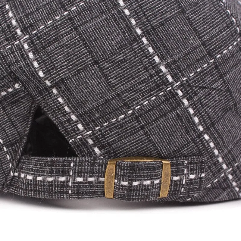 "Miller" Plaid Cotton Flat Cap