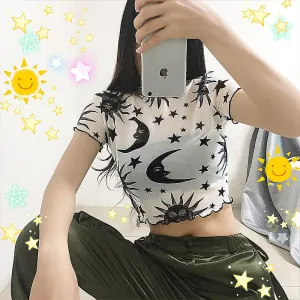 "SUN MOON STAR " MESH T-SHIRT K052101