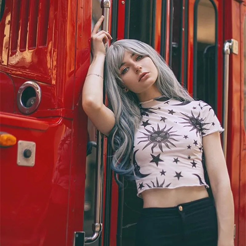 "SUN MOON STAR " MESH T-SHIRT K052101