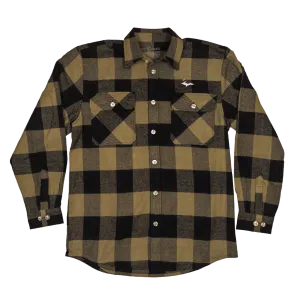 "U.P. SILHOUETTE" Coyote Brown Buffalo Plaid Extra Heavyweight Flannel Shirt