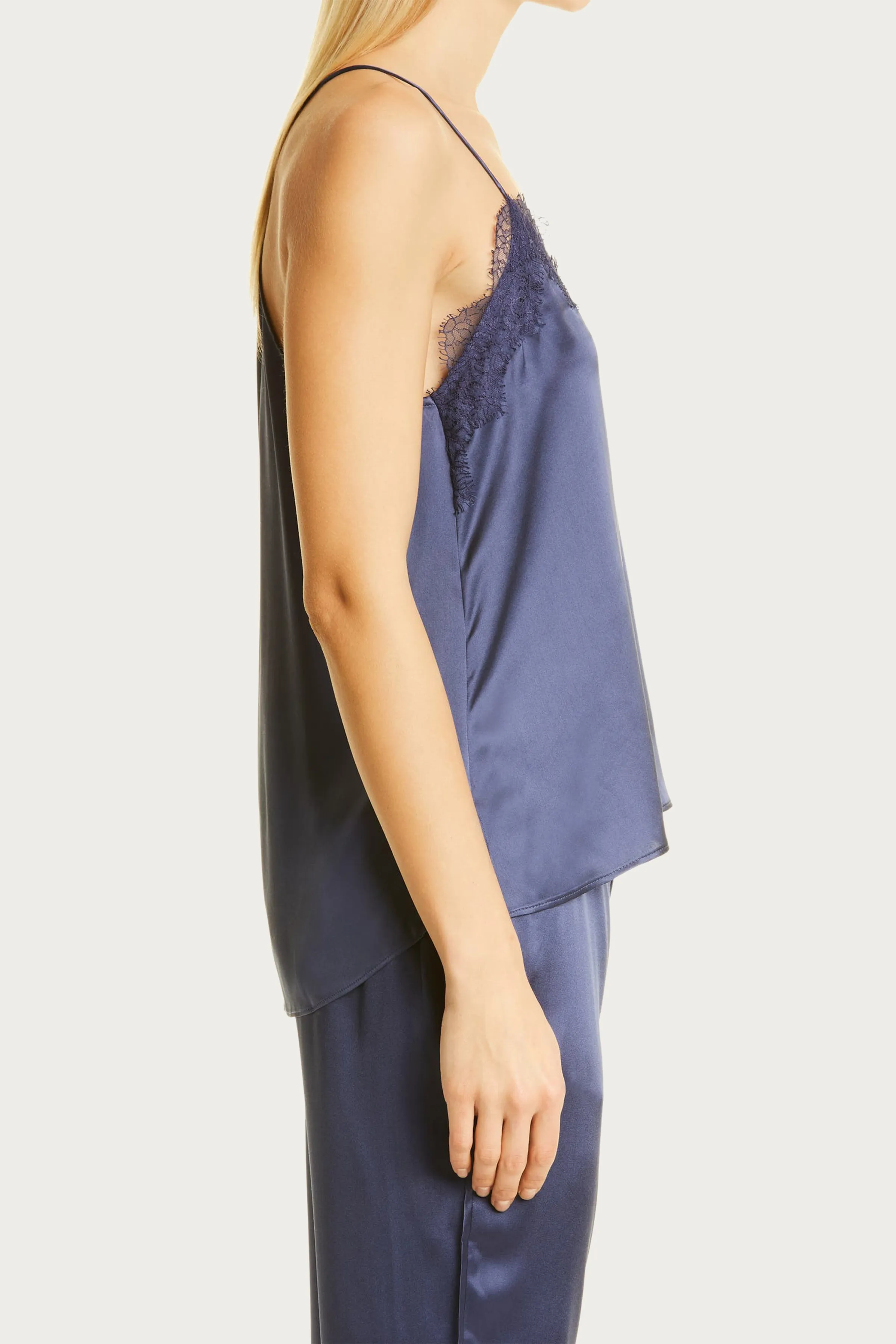 RACER LACE-TRIM SILK CAMISOLE