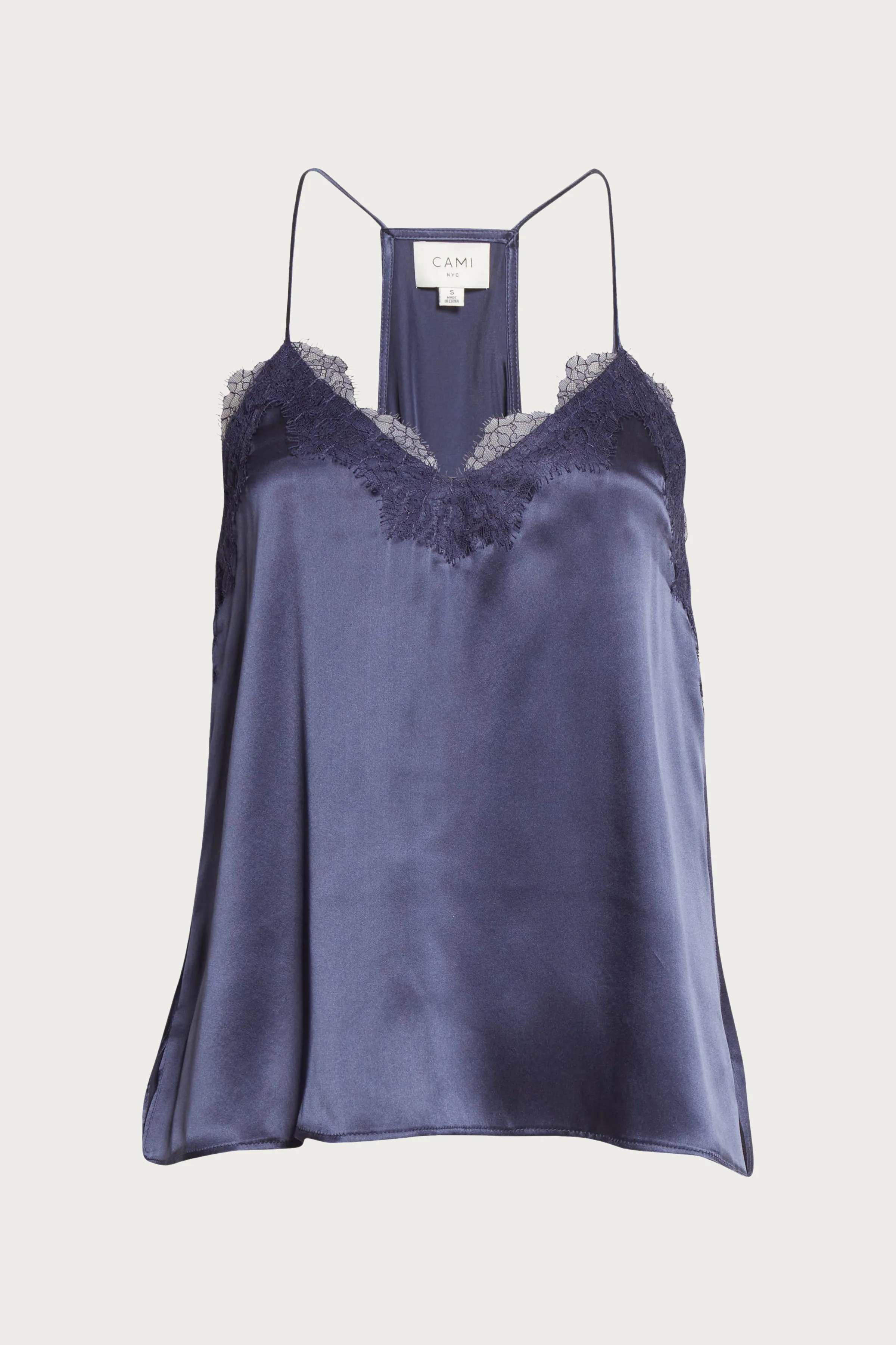 RACER LACE-TRIM SILK CAMISOLE